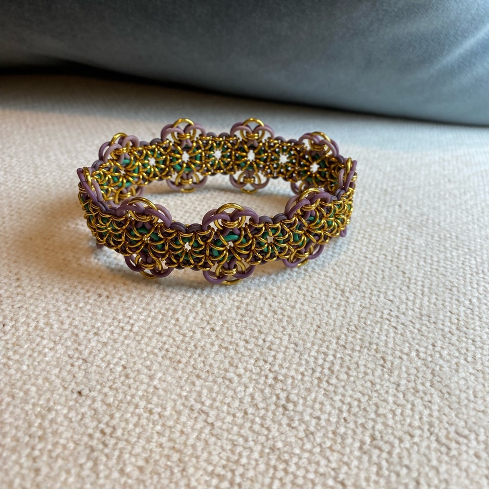 Elegant Purple and Gold toned artisan  Bracelet